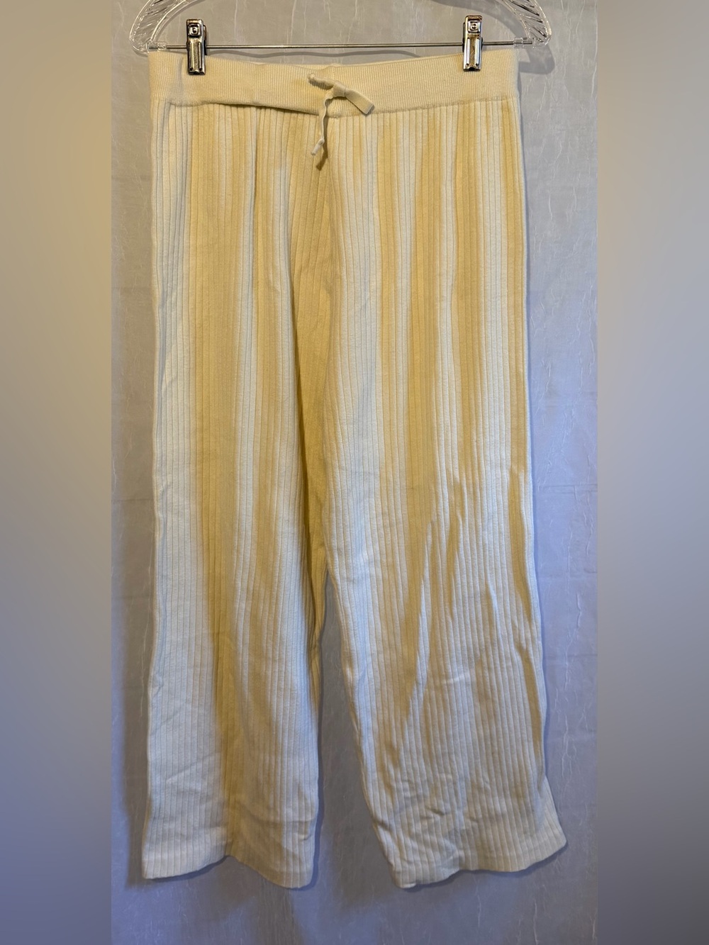 Women's XL Cream Soft Ribbed Lounge Pants